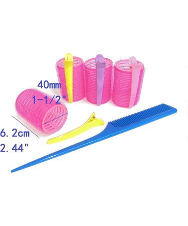Kamay's Hair Rollers Set 12 count Curlers Rollers With 12 Duckbill Sectioning Clips 1 Combs Used for Hair Haircut Styling Self Grip Rollers for Hair (40mm 1-1/2") Random Colors - Buy Online on SooperMarket.com
