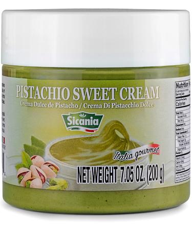 SICANIA - Premium Pistachio Cream 7.05 oz (200g) - Authentic Italian Gluten-Free Non-GMO - Gourmet Spread for Desserts Pastries Dubai Pistachio Chocolate Bar & More