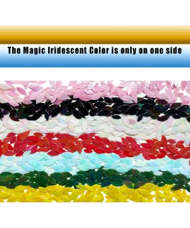 KALUCION 120 Pcs Iridescent White Petal Mosaic Tiles - Stained Glass Flower Petals Kit for Mosaics and Crafts - Buy Online on SooperMarket.com