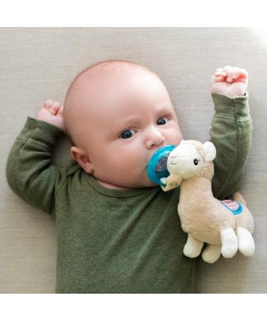 Nuby Soft Plush Pacifinder with Detachable Silicone Pacifier: 0-6 Months  Llama  Natural Cherry Shape  multi  one size One Size (Pack of 1) Llama
