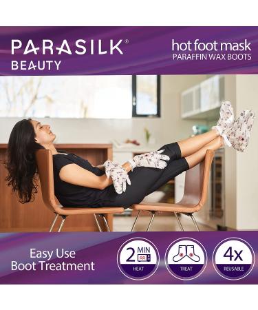 Parasilk Beauty Hot Foot Mask - Intensive Hydration with Coconut Oil, Argan Oil, Marula Oil & Vitamin E | 1 Pair - Buy Online on SooperMarket.com