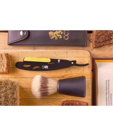 Cambridge Cutthroat Straight Edge Razor Kit - Stainless Steel Black & Gold Barber Razor with 10 Blades, Premium Single Blade Razor for Men with Travel Pouch - Buy Online on SooperMarket.com