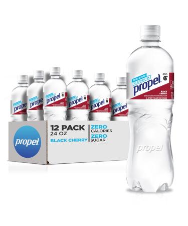 Propel, Black Cherry, Zero Calorie Water Beverage with Electrolytes & Vitamins C&E, 24 Fl Oz (Pack of 12)