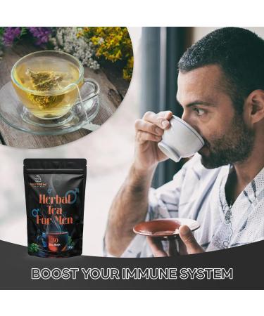 Herbal Tea For Men - Stress and Anxiety Relief - Natural Testosterone Balance Support - 30 Teabags - Buy Online on SooperMarket.com