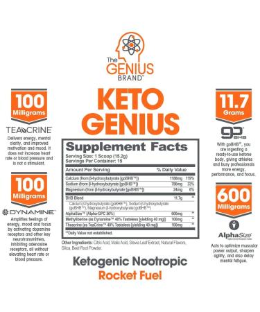 Keto Genius Ketogenic Energy & Focus Supplement - 15 Servings for Enhanced Performance - Buy Online on SooperMarket.com