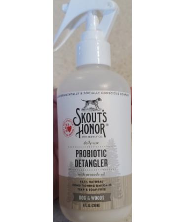  Probiotic Detangler - 8 fl. oz. - Hydrates and Deodorizes Fur, Supports Pets Natural Defenses, PH-Balanced and Sulfate Free with Avocado Oil