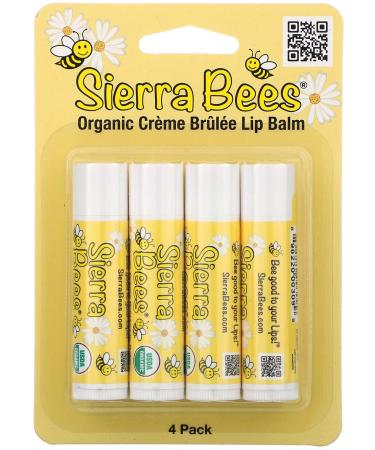 Sierra Bees Organic Lip Balm 4 Pack - Creme Brulee (0.15 oz Each) - Natural Moisturizer - Buy Online on SooperMarket.com