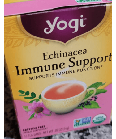 Yogi Tea - Echinacea Immune Support (4 Pack) - Supports Immune Function with Elderberry and Mullein - Caffeine Free - 64 Organic Herbal Tea Bags