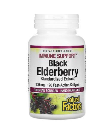 Natural Factors Black Elderberry 100 mg 120 Capsules