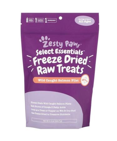 Zesty Paws Select Essentials Freeze Dried Raw Treats for Dogs and Cats All Ages Wild Caught Salmon Filet 4.4 oz (124.7 g)