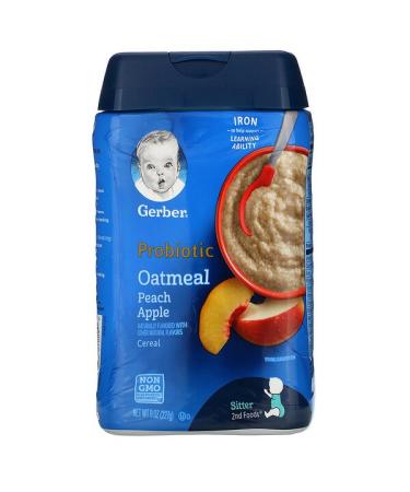 Gerber Probiotic Oatmeal Cereal Peach Apple 8 oz (227 g)