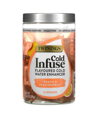 Twinings Cold Infuse Flavoured Cold Water Enhancer Peach & Passion Fruit 12 Infusers 1.06 oz (30 g)