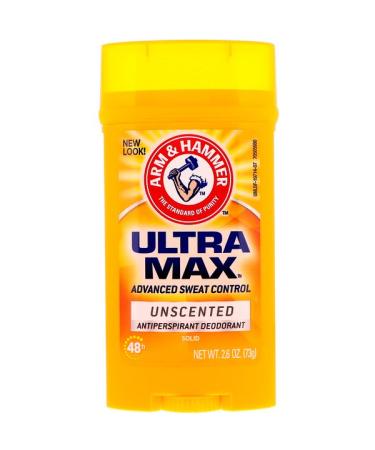 Arm & Hammer UltraMax Solid Antiperspirant Deodorant for Men Unscented 2.6 oz (73 g)