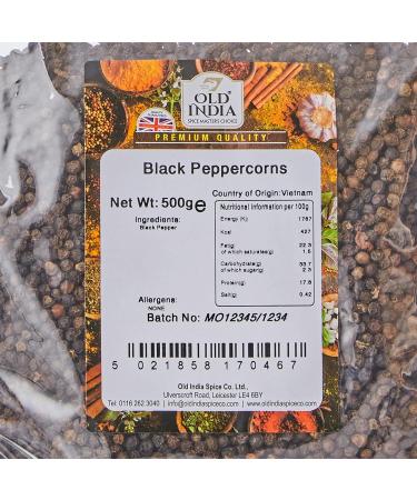Old India Black Peppercorns 500g - Premium Quality | Pack of 1 - Buy Online on SooperMarket.com