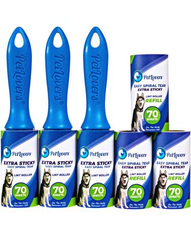 PetLovers Lint Rollers for Pet Hair Extra Sticky 420 Sheets - Lint Remover for Clothes 6 Pack