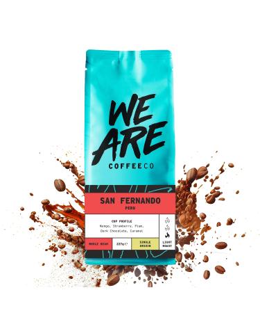 Coffee Beans 227g Bag Whole Bean Coffee Peru Coffee Beans Chocolate & Fruits Notes 100% Arabica Light Roast Speciality Freshly Roasted Single Origin (We Are Coffee Co) Whole Bean 227 g (Pack of 1)