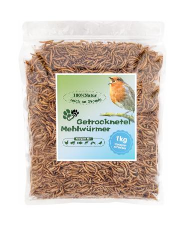 Jan-Pet Premium Mealworms dried 1 kg of bags bird feed wild birds all year round hedgehog feed squirrel hamster chickens fish feed