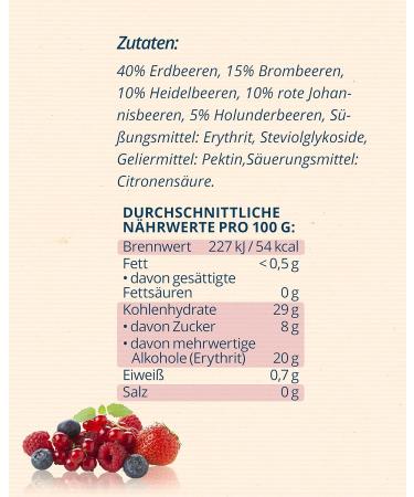 No Sugar Fruit Spread - Strawberry Forest Fruit & Apricot | 80% Fruit & Natural Sweeteners | EU Made | 6 Pack (2x260g) - Buy Online on SooperMarket.com