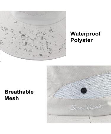 Mukeyo Womens Wide Brim Sun Hat | UV Protection, Foldable Ponytail Cap for Beach, Fishing, Hiking - Beige - Buy Online on SooperMarket.com