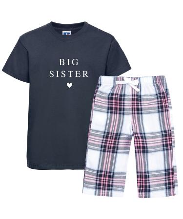 Creations by Chameleon Kids Big Sister to be Pyjamas pink Tartan Red Tartan Kids Pyjamas New Baby Arrival Gift 3-4 Years Pink Tartan