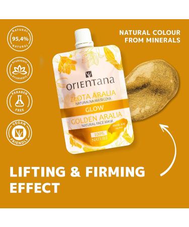 Orientana - Glow Face Mask Golden Aralia & Turmeric | Natural & Vegan | Hydrating Moisturising Glowing Soothing Brightening Normal Skin | Anti Ageing Wrinkle & Redness Reducer - 30ml - Buy Online on SooperMarket.com