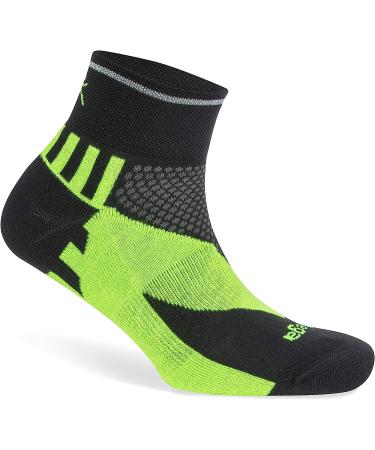 Enduro Reflective Arch Support Running Socks (1 Pair) Black/Neon Green - Men & Women - Large - Buy Online on SooperMarket.com