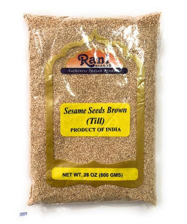 Rani Sesame Seeds Whole Brown, Raw (Till) 28oz (800gm)  All Natural | Gluten Friendly | NON-GMO | Vegan | Indian Origin Brown 1.76 Pound (Pack of 1)