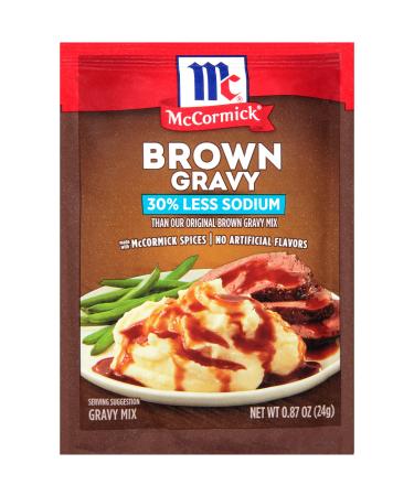 McCormick 30% Less Sodium Brown Gravy Mix, 0.87 oz (Pack of 12) 0.87 Ounce (Pack of 12)