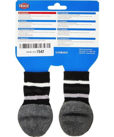 Trixie 19523 Dog Socks - Anti-Slip Medium/Large 2 Pcs - Black | International Shipping Available - Buy Online on SooperMarket.com