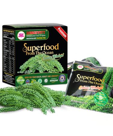 Longevity Sea grapes - umbudo green caviar - dehydrated weight loss strengthening of the immune system admired nature gift from the sea (original) 1.4 ounce (pack of 2) original 1.4 ounce (pack with 2)