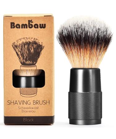 Synthetic Shaving Brush Black | Best Ingrown Hair Treatment | Wet Shaving Brush Shave Brush| Shaving Brush Metal Handle | Your Razor Bump Treatment | Bambaw