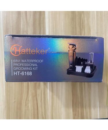 Hatteker Beard Trimmer Kit Professional Hair Clipper with Zero Gapped T-Blade Trimmer Electric Razor Shaver for Nose Ear Beard Body Trimmer for Men Waterproof Cordless Grooming Kit 6 in 1 - Buy Online on SooperMarket.com