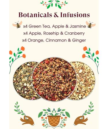 English Tea Shop Organic Gin Botanicals - 12 Pyramid Tea Bags Gift pack with 3 different Natural Botanical Blends - Buy Online on SooperMarket.com