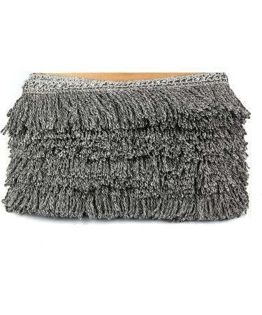 Fenghuangwu 5.5 Yard Bullion Fringe Trim - High-Density Fabric Embellishments for Sewing and DIY Decoration - Mix Silver+Black - Buy Online on SooperMarket.com
