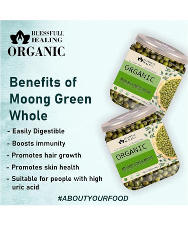 Blessfull Healing Organice Moong Green Whole 1 lb (453 Gram) - Buy Online on SooperMarket.com