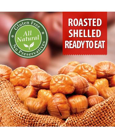 Galil Organic Roasted Chestnuts - 3.5 Oz Bags (Pack Of 6) - Gluten Free, All Natural, Vegan Snack - Perfect for Snacking, Baking, and Cooking - No Preservatives - Buy Online on SooperMarket.com