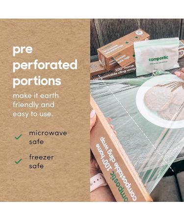 Compostic Home Compostable Cling Wrap - Eco Friendly Reusable Food Wrap, 150 SQ.FT (2 Pack) - Buy Online on SooperMarket.com