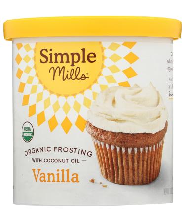 Simple Mills Organic Frosting, Vanilla - Gluten Free, Vegan, Made with Organic Coconut Oil, 10 Ounce (Pack of 1) Vanilla 10 Ounce (Pack of 1)