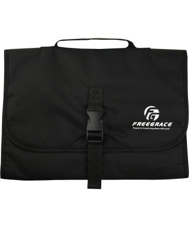 Freegrace Premium Hanging Toiletry Travel Bag - Large Black Organizer for Cosmetics, Jewelry, and Accessories - Buy Online on SooperMarket.com