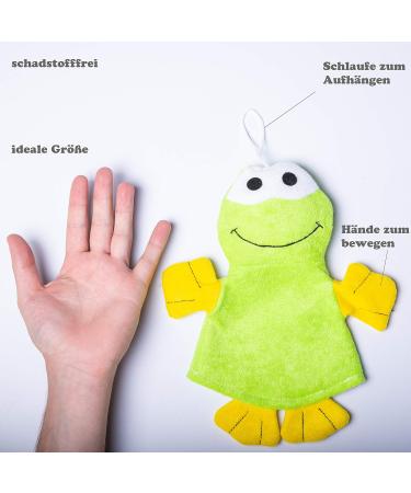 Happy Bathing Fun: 3-Pack Animal Motif Washing Gloves - Duck Penguin & Frog - Perfect Bath Accessories for Babies & Kids Includes Mini Gift! - Buy Online on SooperMarket.com