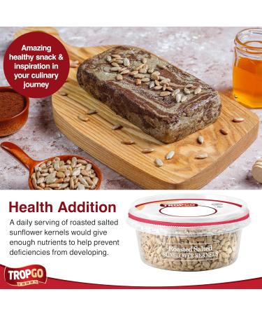 Tropgo Roasted Salted Sunflower Seed Kernels 125gr - Gluten Free Tub of Sun Flower Seeds - Non-GMO Seeds for Eating - Ready-to-Eat Snacks for Kids and Adults - Buy Online on SooperMarket.com