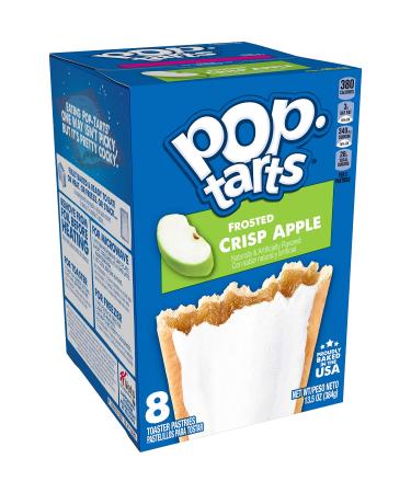 Pop-Tarts Toaster Pastries, Breakfast Foods, Baked in the USA, Frosted Crisp Apple, 13.5oz Box (8 Toaster Pastries)