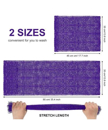 African Exfoliating Bath Sponge Set - Tight Weave Body Scrubber for Smooth Skin - 2 Pack (Purple) - Buy Online on SooperMarket.com