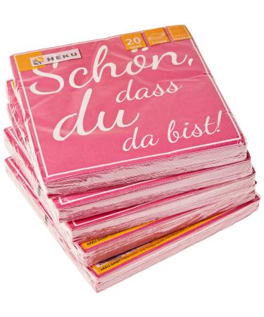 Heku 30243-126: 100 napkins 3-ply Nice that you are here pink other 33x33cm Nice that you are here pink
