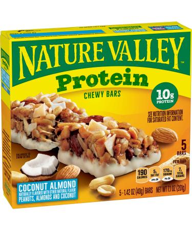 Nature Valley Protein Chewy Granola Bars Coconut Almond Gluten Free 1.42 oz 5 ct