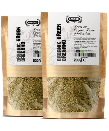 Apsogo Oregano - Dried Organic Oregano from Greece - Premium Quality & Excellent Taste (400g) 200g(2 pack)