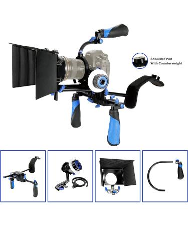 MARSRE DSLR Shoulder Rig Film Making Kit with Follow Focus, Matte Box, C-Shape Mounting Bracket and Top Handle for DSLR Video Cameras and DV Camcorders - Buy Online on SooperMarket.com