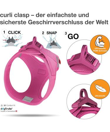 Curli Clasp Air-Mesh Vest Harness - Fuchsia S - Stylish & Comfortable Pet Gear for International Shipping - Buy Online on SooperMarket.com
