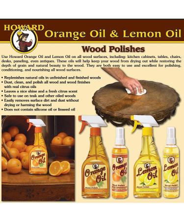 Howard LM0016 Lemon Oil Wood Polish - 16 oz | Natural Wood Cleaner and Conditioner - Buy Online on SooperMarket.com