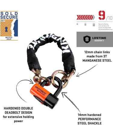 Kryptonite New York Cinch Ring Chain 12mm x 75cm with EVS4 Disc Shackle - Ultimate Security Solution - Buy Online on SooperMarket.com